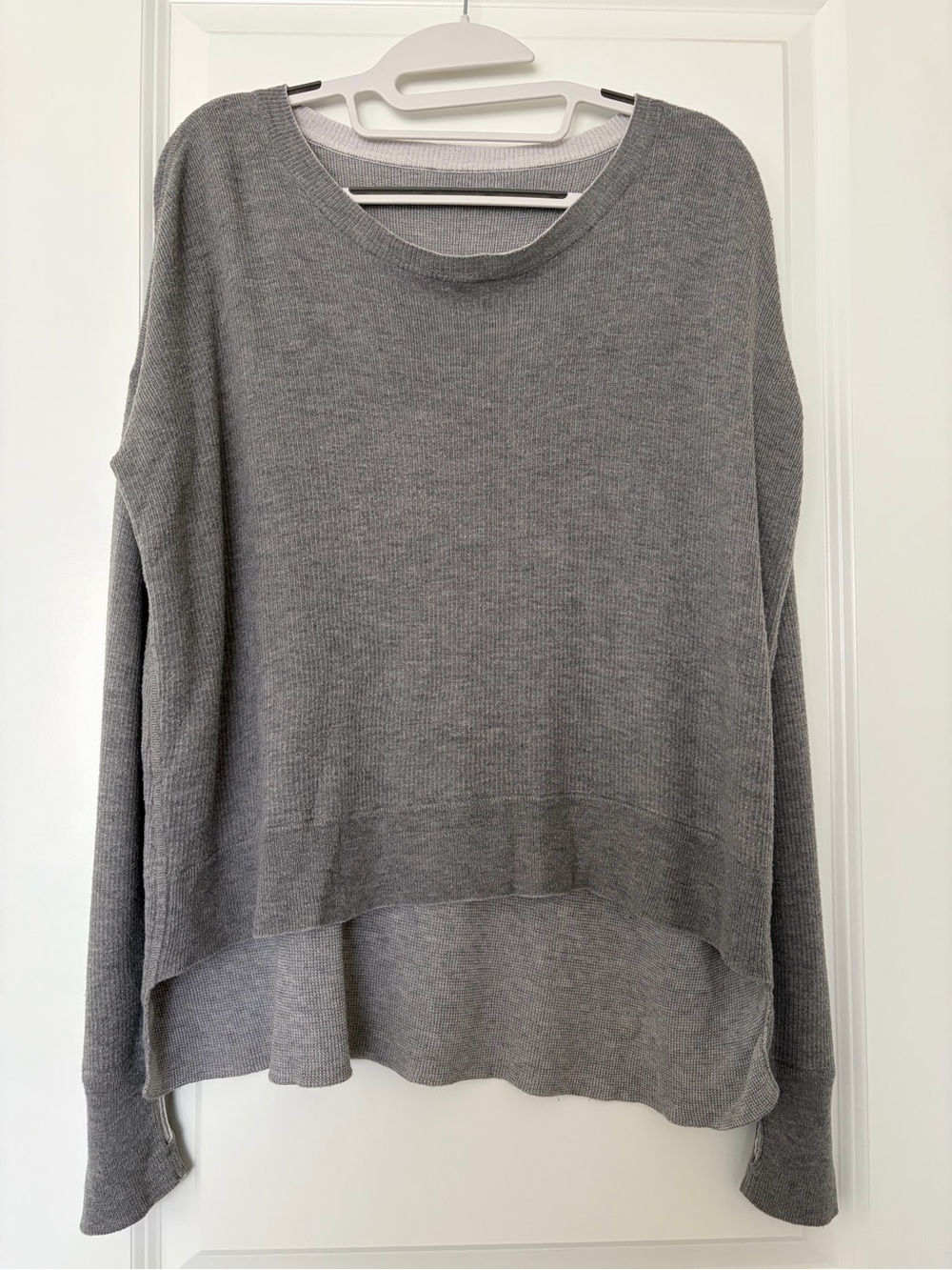 Lightweight Gray Women's Drop-Shoulder Sweater